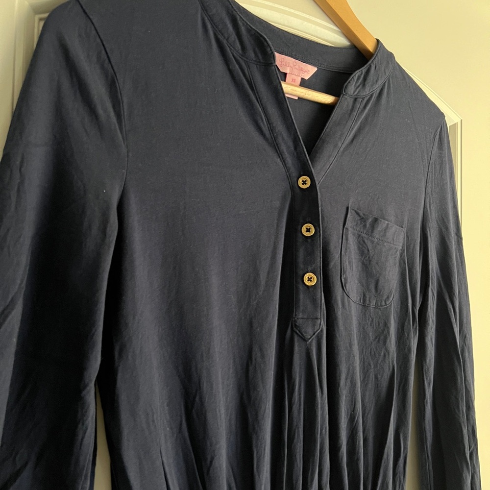 Lilly Pulitzer Midnight Blue Button-Up Dress - Picture 3 of 5